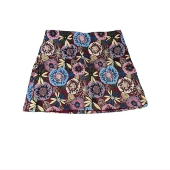 Women's Floral Print 70's Aesthetic High Waisted Mini Skirt - Picture 1 of 7